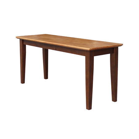 International Concepts Shaker Styled Bench, Cinnamon/Espresso BE58-39